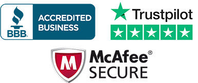 BBB Accredited 5 Star Trustpilot Review McAfee Secure